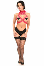 Kitten Collection Fuchsia/Fuchsia Lace Triangle Top Body Harness-Daisy Corsets