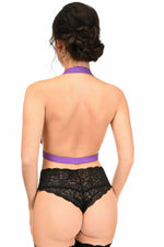 BOXED Dark Purple Stretchy Body Harness w/Gold Hardware-Daisy Corsets