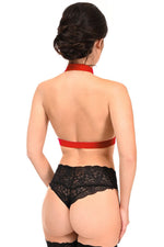 BOXED Dark Red Stretchy Body Harness w/Gold Hardware-Daisy Corsets