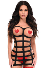 BOXED Black Stretchy Cage Dress Body Harness w/Silver Hardware-Daisy Corsets