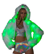 Light-Up Hooded Cropped Jacket - Festival Wear-J. Valentine