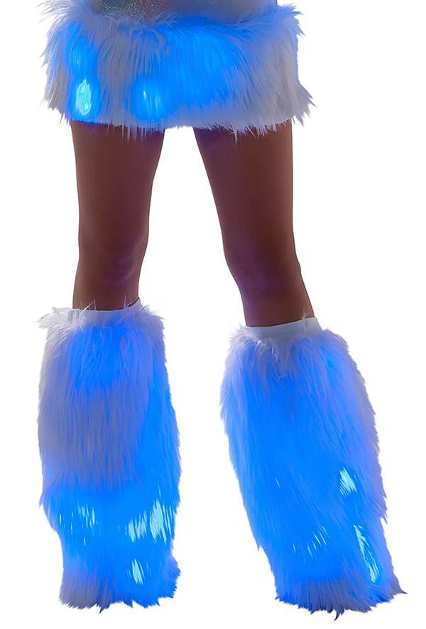 Faux Fur Light-Up Legwarmers - Festival Wear-J. Valentine