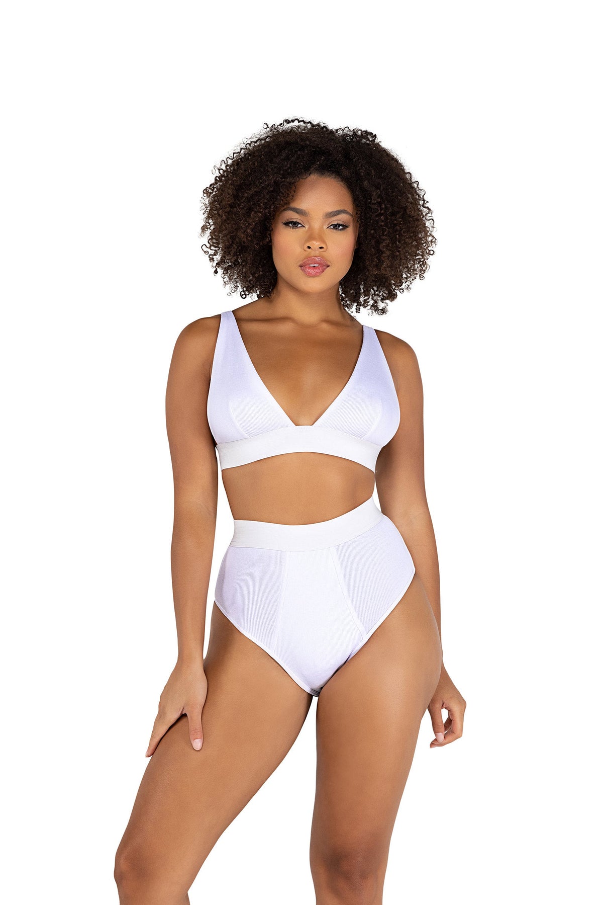 2PC Fitted Rib High-Waisted Bra Set Roma Confidential-Roma Costume