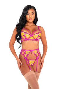 3pc Orchid & Mango Embroidered Lace Set Roma Confidential-Roma Costume