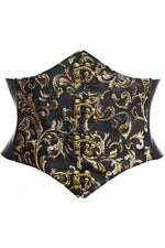 Lavish Black/Gold Swirl Brocade Corset Belt Cincher w/Clasps-Daisy Corsets