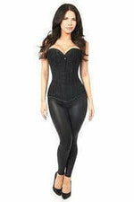 Lavish Black Lace Front Zipper Corset-Daisy Corsets