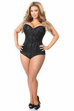 Lavish Black Lace Front Zipper Corset-Daisy Corsets