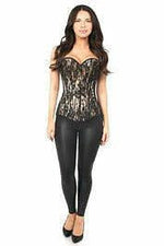 Lavish Tan Lace Front Zipper Corset-Daisy Corsets