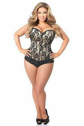 Lavish Tan Lace Front Zipper Corset-Daisy Corsets