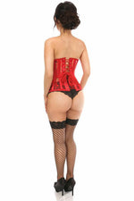 Lavish Red Sheer Lace Underwire Open Cup Underbust Corset-Daisy Corsets