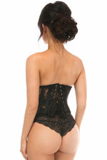 Lavish Sheer Black Lace Open Bust Underwire Short Underbust Corset-Daisy Corsets