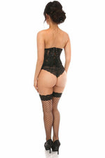 Lavish Sheer Black Lace Open Bust Underwire Short Underbust Corset-Daisy Corsets