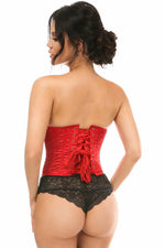 Lavish Red Satin Open Bust Underwire Short Underbust Corset-Daisy Corsets