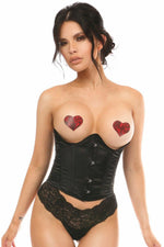 Lavish Black Satin Open Bust Underwire Short Underbust Corset-Daisy Corsets