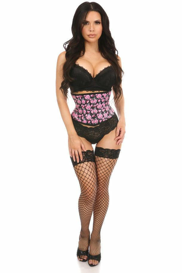 Lavish Floral Print Mini Cincher-Daisy Corsets