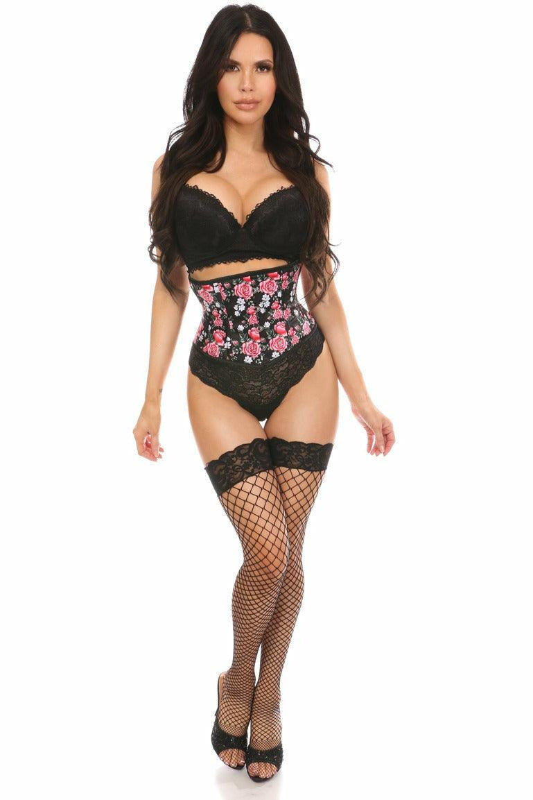 Lavish Pink Roses Mini Cincher-Daisy Corsets