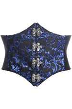 Lavish Black/Blue Swirl Brocade Corset Belt Cincher w/Clasps-Daisy Corsets