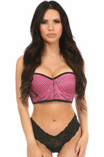 Lavish Pink Plaid Underwire Short Bustier-Daisy Corsets