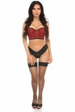 Lavish Red Plaid Underwire Short Bustier-Daisy Corsets