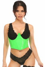 Lavish Neon Green Patent Open Cup Underwire Waist Cincher-Daisy Corsets