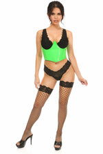 Lavish Neon Green Patent Open Cup Underwire Waist Cincher-Daisy Corsets