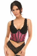 Lavish Pink Plaid Satin Open Cup Waist Cincher-Daisy Corsets