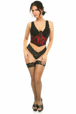 Lavish Red w/Black Lace Overlay Open Cup Waist Cincher-Daisy Corsets