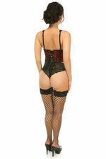 Lavish Red w/Black Lace Overlay Open Cup Waist Cincher-Daisy Corsets