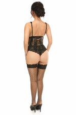 Lavish Black Fishnet Underwire Open Cup Waist Cincher-Daisy Corsets