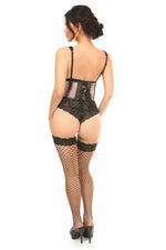 Lavish Lt Pink Fishnet Underwire Open Cup Waist Cincher-Daisy Corsets