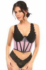 Lavish Lt Purple Fishnet Underwire Open Cup Waist Cincher-Daisy Corsets