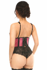 Lavish Pink Fishnet Underwire Open Cup Waist Cincher-Daisy Corsets