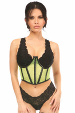 Lavish Neon Green Fishnet Underwire Open Cup Waist Cincher-Daisy Corsets