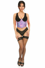 Lavish Lavender Holo Open Cup Underwire Waist Cincher-Daisy Corsets