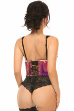 Lavish Rainbow Gold Holo Open Cup Underwire Waist Cincher-Daisy Corsets