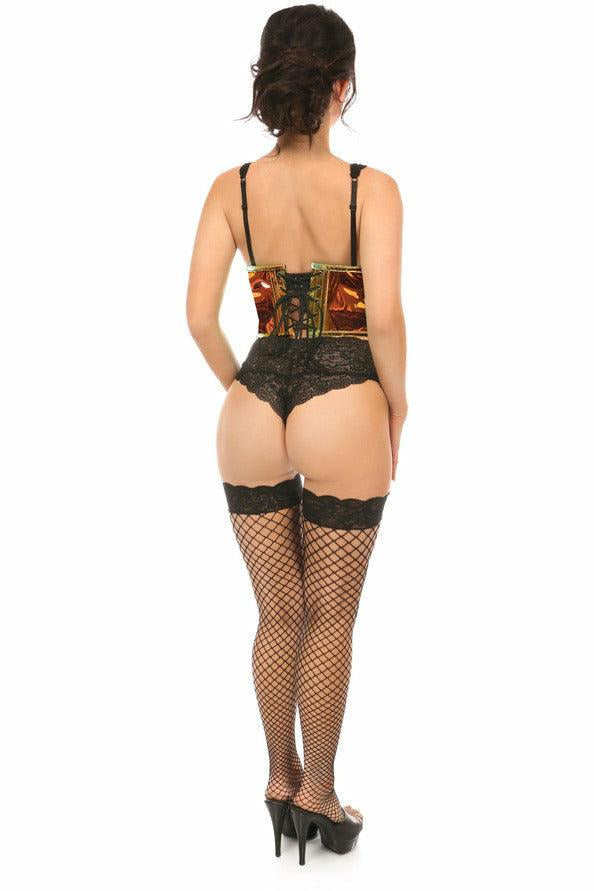 Lavish Sunset Holo Open Cup Underwire Waist Cincher-Daisy Corsets