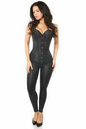 Lavish Black Brocade Corset-Daisy Corsets