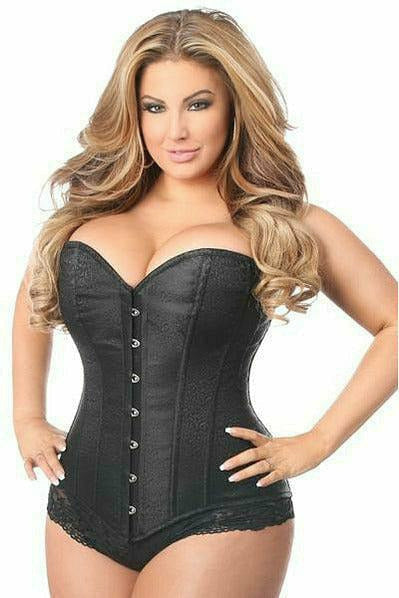 Lavish Black Brocade Corset-Daisy Corsets