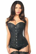 Lavish Black Brocade Corset-Daisy Corsets