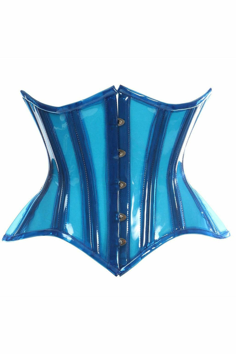 Lavish Blue Clear Curvy Underbust Waist Cincher Corset-Daisy Corsets