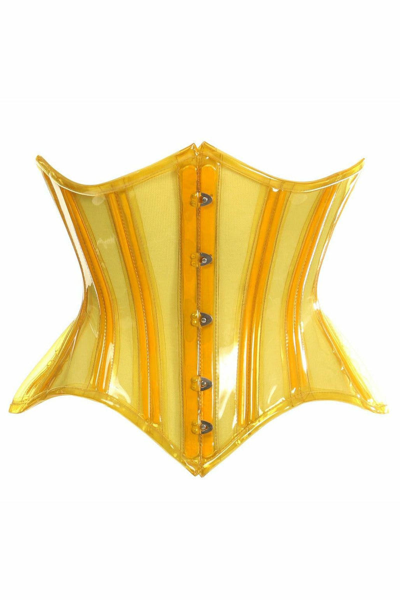 Lavish Yellow Clear Curvy Underbust Waist Cincher Corset-Daisy Corsets