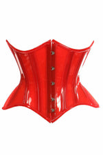 Lavish Red Clear Curvy Underbust Waist Cincher Corset-Daisy Corsets