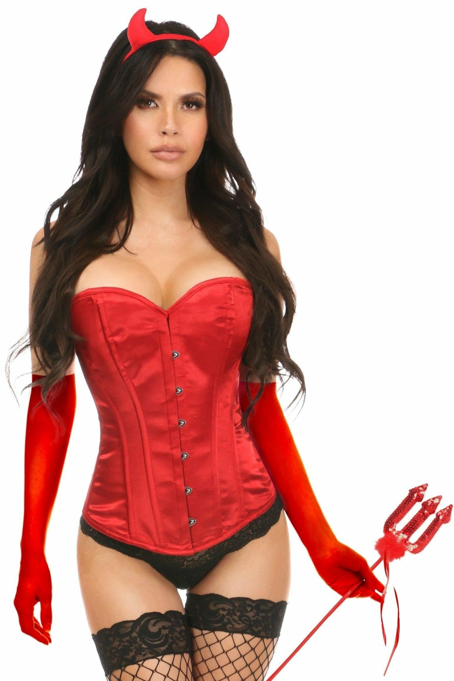 Lavish 4 PC Sexy Devil Costume, New Top Drawer Corsets