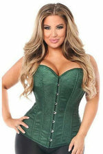 Lavish Dark Green Brocade Corset-Daisy Corsets