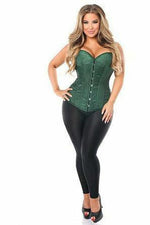 Lavish Dark Green Brocade Corset-Daisy Corsets