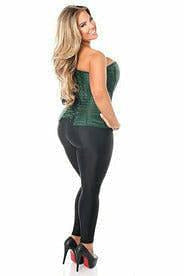 Lavish Dark Green Brocade Corset-Daisy Corsets