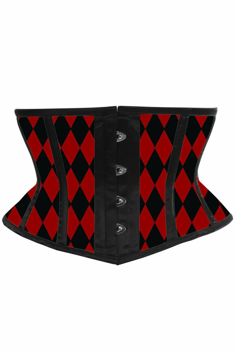 Lavish Black & Red Diamond Waist Cincher-Daisy Corsets