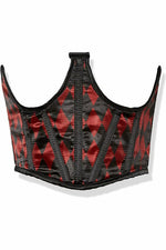 Lavish Black & Red Diamond Satin Open Cup Waist Cincher-Daisy Corsets