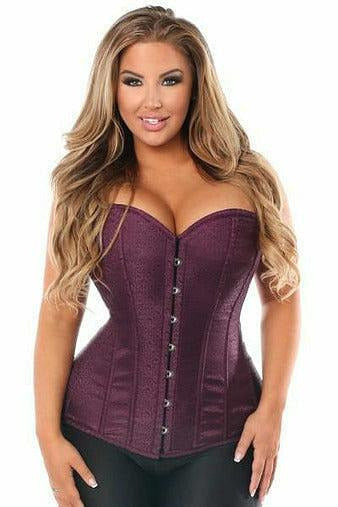 Lavish Plum Brocade Corset-Daisy Corsets