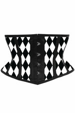 Lavish Black & White Diamond Waist Cincher Corset-Daisy Corsets